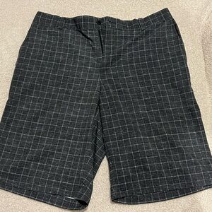 Nike Men's Dark Gray Checkered Flat Front Shorts